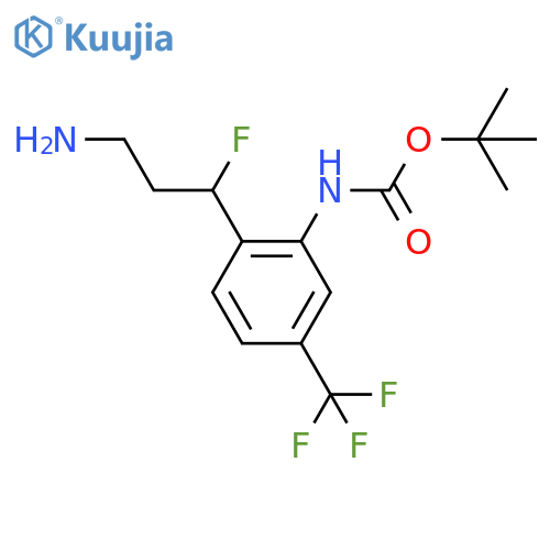 tert-butyl N-2-(3-amino-1-fluoropropyl)-5-(trifluoromethyl)phenylcarbamate structure