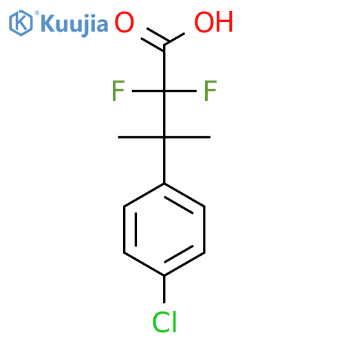 3-(4-chlorophenyl)-2,2-difluoro-3-methylbutanoic acid structure