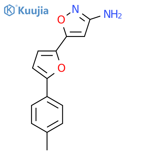 5-5-(4-methylphenyl)furan-2-yl-1,2-oxazol-3-amine structure