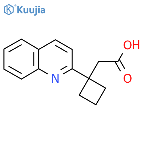 2-1-(quinolin-2-yl)cyclobutylacetic acid structure