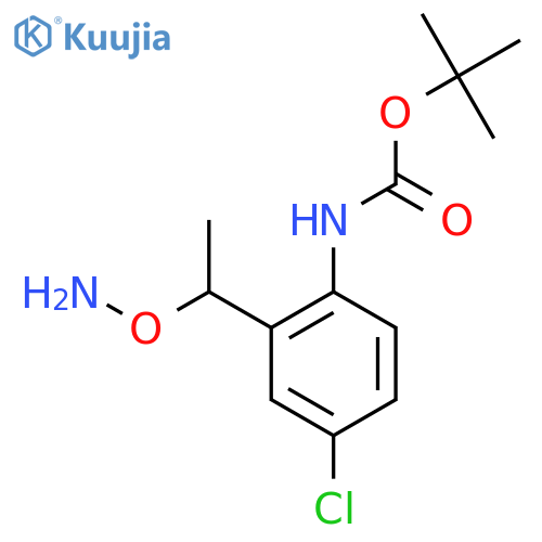 tert-butyl N-{2-1-(aminooxy)ethyl-4-chlorophenyl}carbamate structure