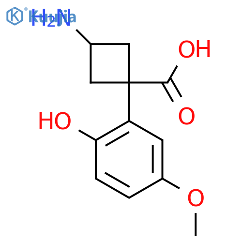 3-amino-1-(2-hydroxy-5-methoxyphenyl)cyclobutane-1-carboxylic acid structure