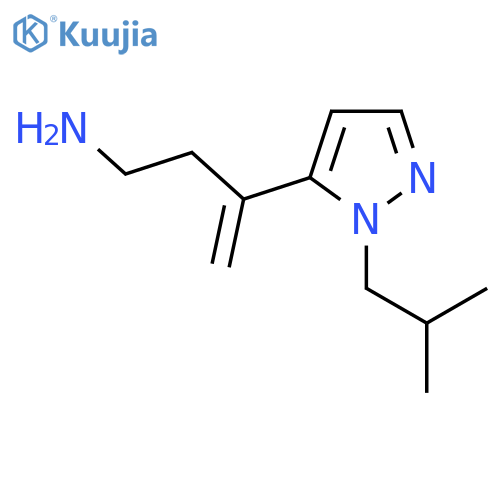 3-1-(2-methylpropyl)-1H-pyrazol-5-ylbut-3-en-1-amine structure