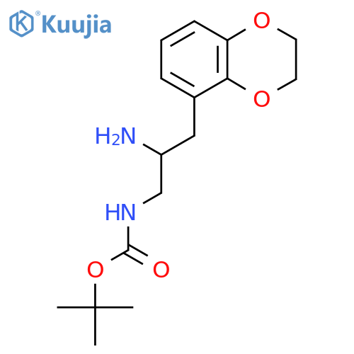 tert-butyl N-2-amino-3-(2,3-dihydro-1,4-benzodioxin-5-yl)propylcarbamate structure