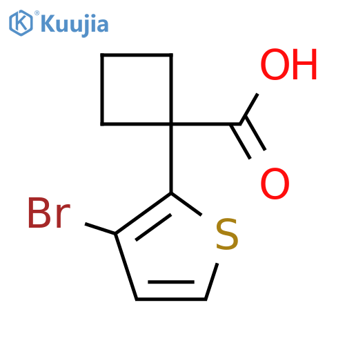 1-(3-bromothiophen-2-yl)cyclobutane-1-carboxylic acid structure