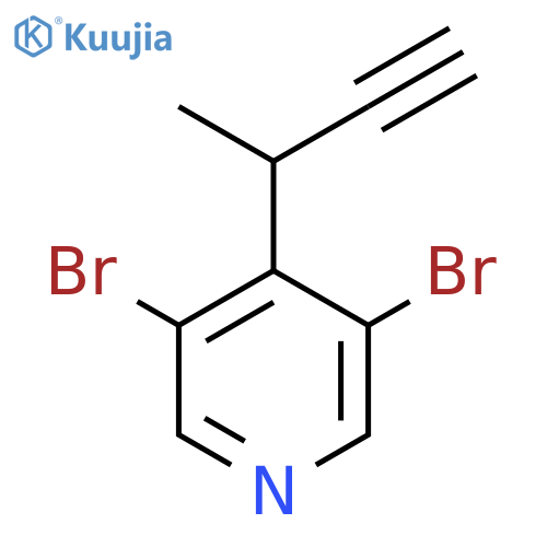 3,5-dibromo-4-(but-3-yn-2-yl)pyridine structure