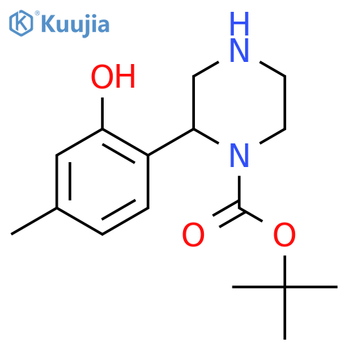 tert-butyl 2-(2-hydroxy-4-methylphenyl)piperazine-1-carboxylate structure