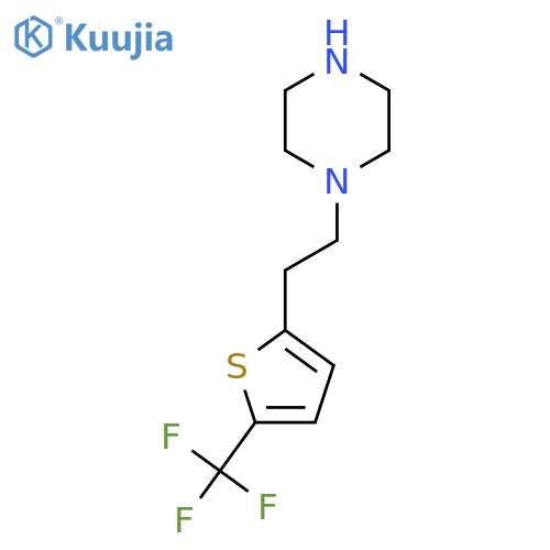 1-{2-5-(trifluoromethyl)thiophen-2-ylethyl}piperazine structure
