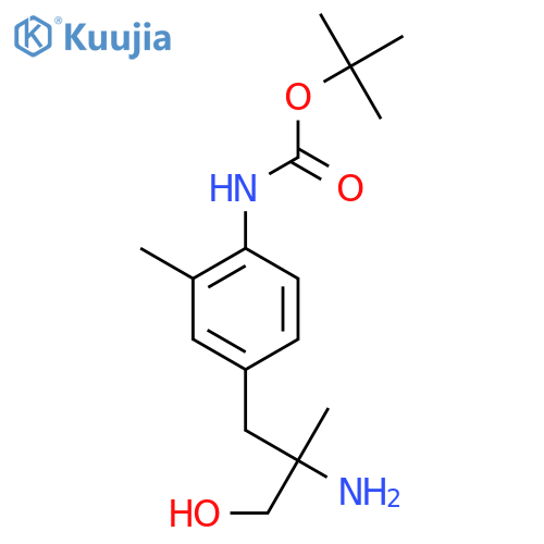 tert-butyl N-4-(2-amino-3-hydroxy-2-methylpropyl)-2-methylphenylcarbamate structure