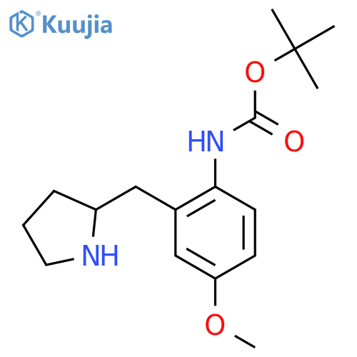 tert-butyl N-{4-methoxy-2-(pyrrolidin-2-yl)methylphenyl}carbamate structure