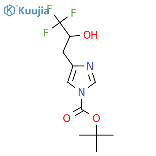 tert-butyl 4-(3,3,3-trifluoro-2-hydroxypropyl)-1H-imidazole-1-carboxylate structure