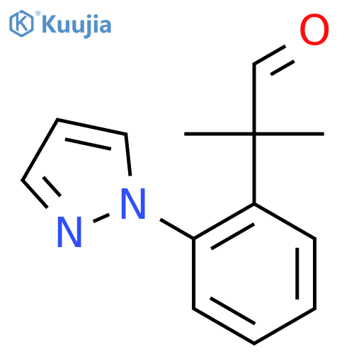 2-methyl-2-2-(1H-pyrazol-1-yl)phenylpropanal structure