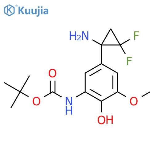 tert-butyl N-5-(1-amino-2,2-difluorocyclopropyl)-2-hydroxy-3-methoxyphenylcarbamate structure