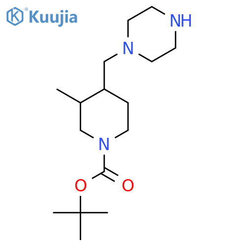 tert-butyl 3-methyl-4-(piperazin-1-yl)methylpiperidine-1-carboxylate structure