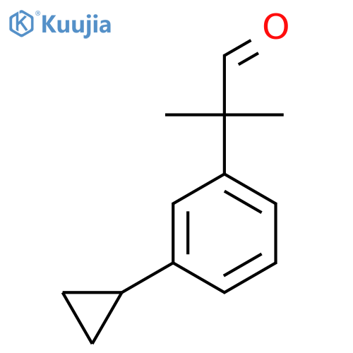 2-(3-cyclopropylphenyl)-2-methylpropanal structure