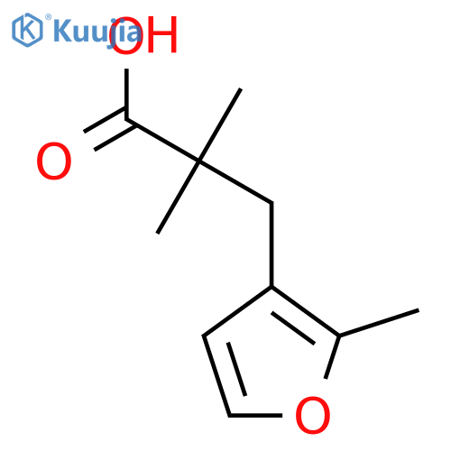 2,2-dimethyl-3-(2-methylfuran-3-yl)propanoic acid structure