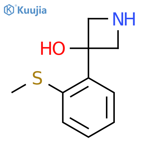 3-2-(methylsulfanyl)phenylazetidin-3-ol structure