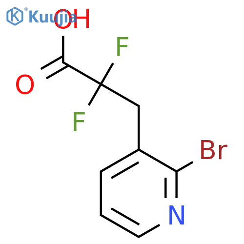 3-(2-bromopyridin-3-yl)-2,2-difluoropropanoic acid structure