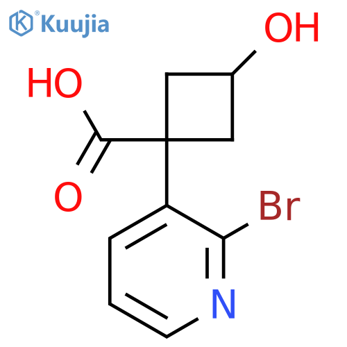 1-(2-bromopyridin-3-yl)-3-hydroxycyclobutane-1-carboxylic acid structure