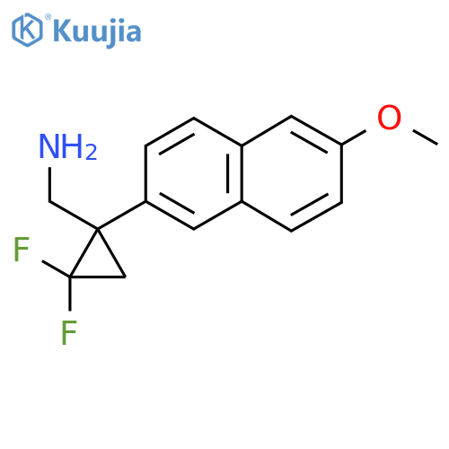 2,2-difluoro-1-(6-methoxynaphthalen-2-yl)cyclopropylmethanamine structure