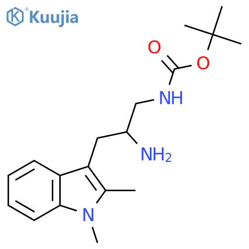 tert-butyl N-2-amino-3-(1,2-dimethyl-1H-indol-3-yl)propylcarbamate structure