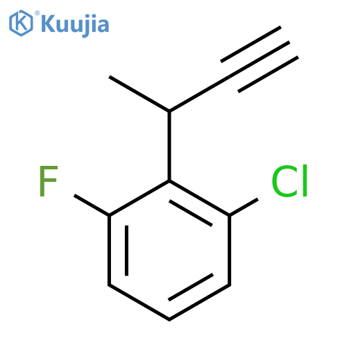2-(but-3-yn-2-yl)-1-chloro-3-fluorobenzene structure