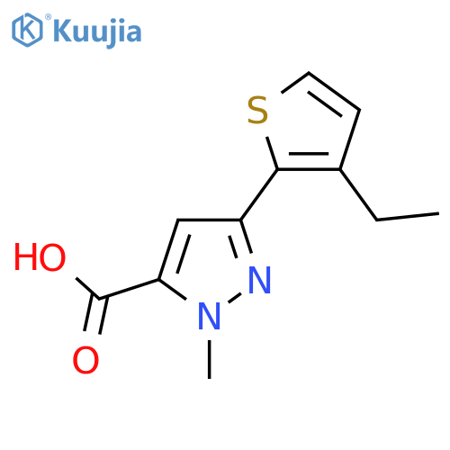 3-(3-ethylthiophen-2-yl)-1-methyl-1H-pyrazole-5-carboxylic acid structure