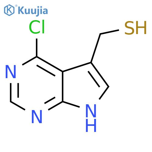 {4-chloro-7H-pyrrolo2,3-dpyrimidin-5-yl}methanethiol structure