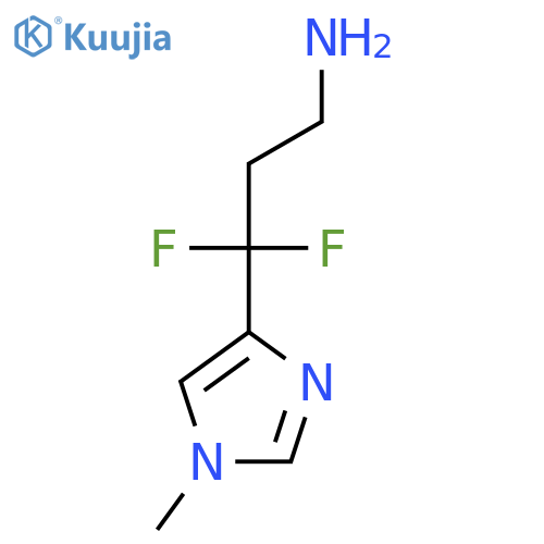 3,3-difluoro-3-(1-methyl-1H-imidazol-4-yl)propan-1-amine structure