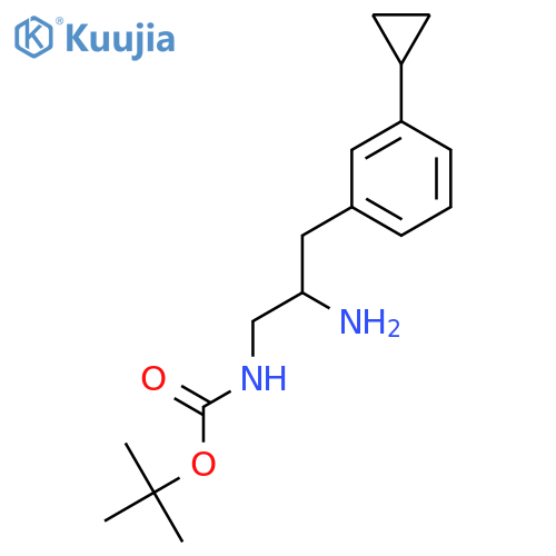 tert-butyl N-2-amino-3-(3-cyclopropylphenyl)propylcarbamate structure