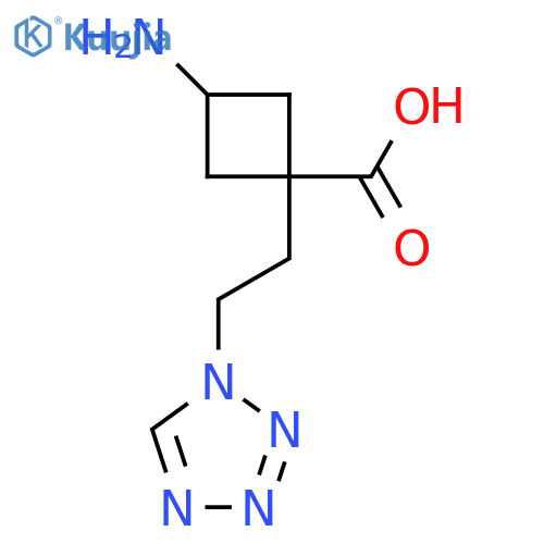 3-amino-1-2-(1H-1,2,3,4-tetrazol-1-yl)ethylcyclobutane-1-carboxylic acid structure