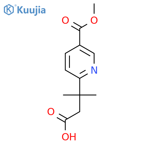 3-5-(methoxycarbonyl)pyridin-2-yl-3-methylbutanoic acid structure