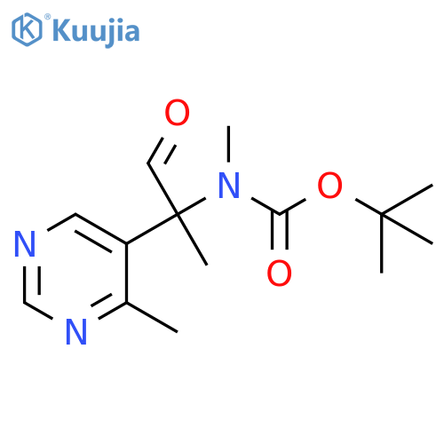 tert-butyl N-methyl-N-2-(4-methylpyrimidin-5-yl)-1-oxopropan-2-ylcarbamate structure