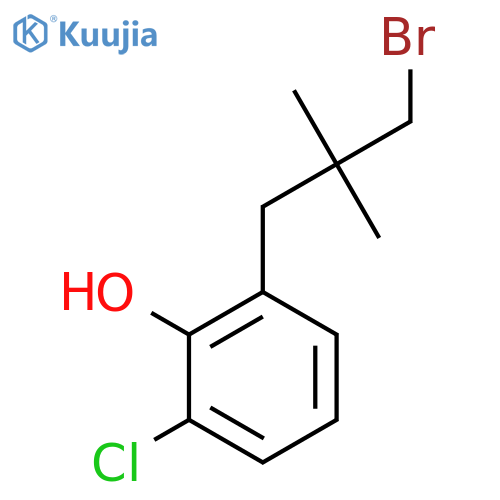 2-(3-bromo-2,2-dimethylpropyl)-6-chlorophenol structure