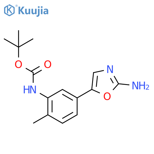tert-butyl N-5-(2-amino-1,3-oxazol-5-yl)-2-methylphenylcarbamate structure