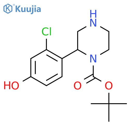 tert-butyl 2-(2-chloro-4-hydroxyphenyl)piperazine-1-carboxylate structure
