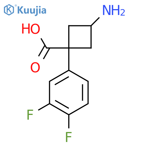 3-amino-1-(3,4-difluorophenyl)cyclobutane-1-carboxylic acid structure