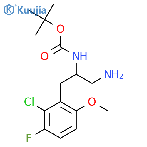 tert-butyl N-1-amino-3-(2-chloro-3-fluoro-6-methoxyphenyl)propan-2-ylcarbamate structure