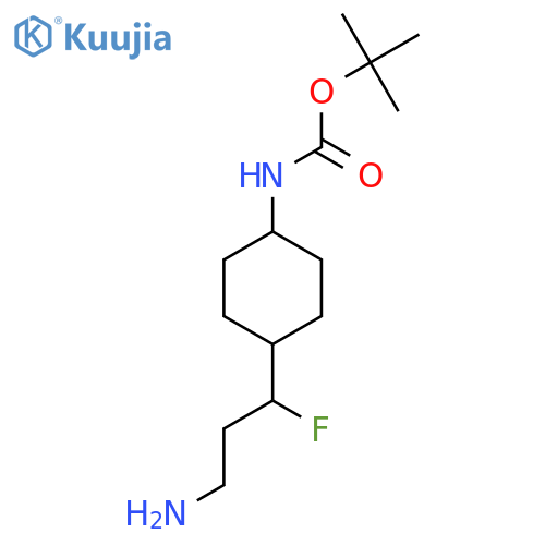 tert-butyl N-4-(3-amino-1-fluoropropyl)cyclohexylcarbamate structure