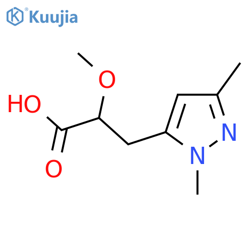 3-(1,3-dimethyl-1H-pyrazol-5-yl)-2-methoxypropanoic acid structure