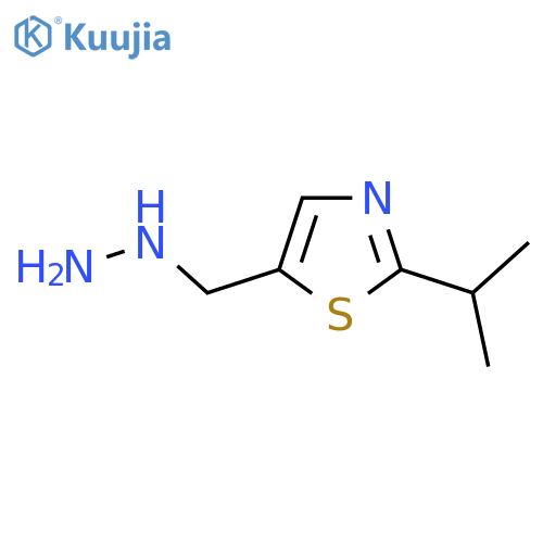5-(hydrazinylmethyl)-2-(propan-2-yl)-1,3-thiazole structure