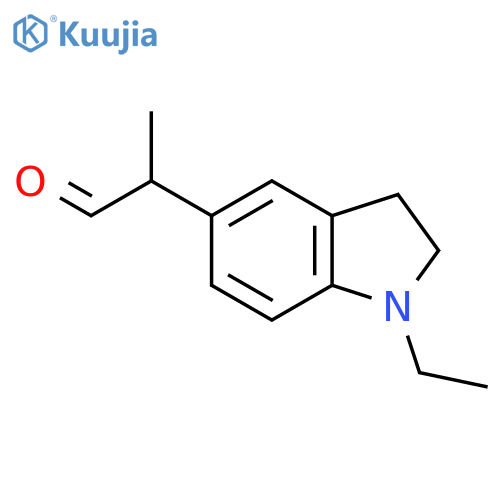 2-(1-ethyl-2,3-dihydro-1H-indol-5-yl)propanal structure