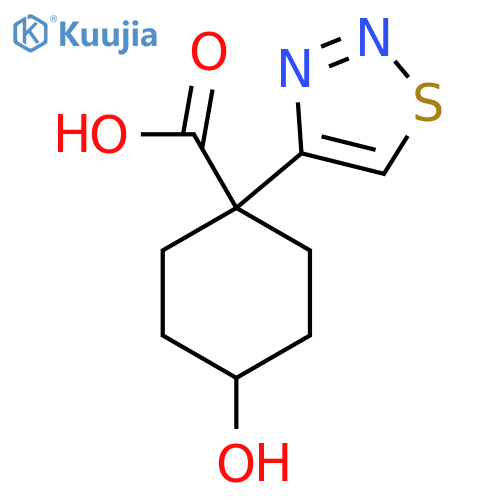 4-hydroxy-1-(1,2,3-thiadiazol-4-yl)cyclohexane-1-carboxylic acid structure
