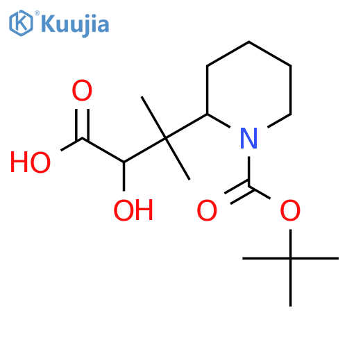 3-{1-(tert-butoxy)carbonylpiperidin-2-yl}-2-hydroxy-3-methylbutanoic acid structure