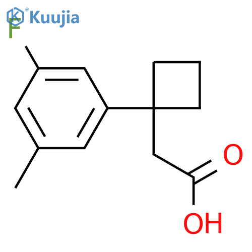2-1-(3-fluoro-5-methylphenyl)cyclobutylacetic acid structure
