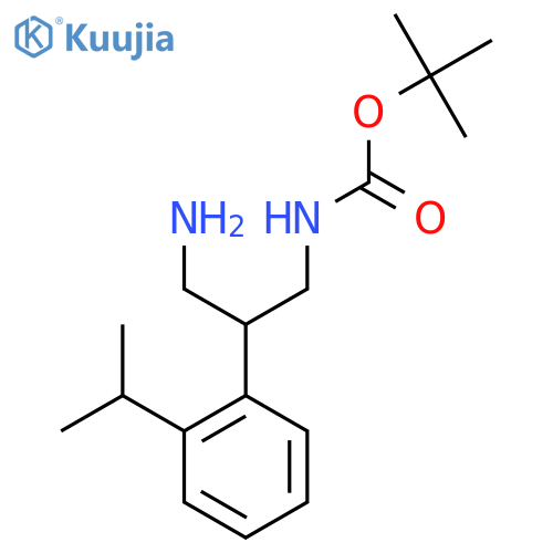 tert-butyl N-{3-amino-2-2-(propan-2-yl)phenylpropyl}carbamate structure
