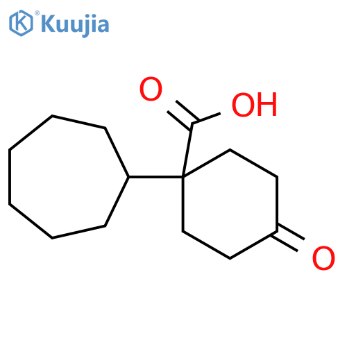 1-cycloheptyl-4-oxocyclohexane-1-carboxylic acid structure