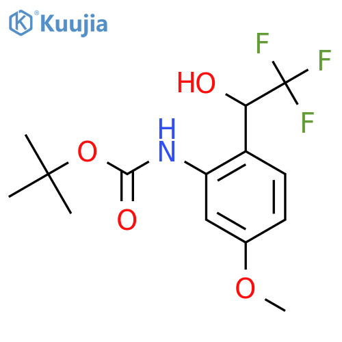 tert-butyl N-5-methoxy-2-(2,2,2-trifluoro-1-hydroxyethyl)phenylcarbamate structure