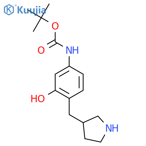 tert-butyl N-{3-hydroxy-4-(pyrrolidin-3-yl)methylphenyl}carbamate structure