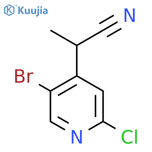 2-(5-bromo-2-chloropyridin-4-yl)propanenitrile structure